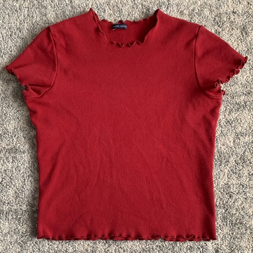 Brandy Melville Dark Red Short Sleeve Top